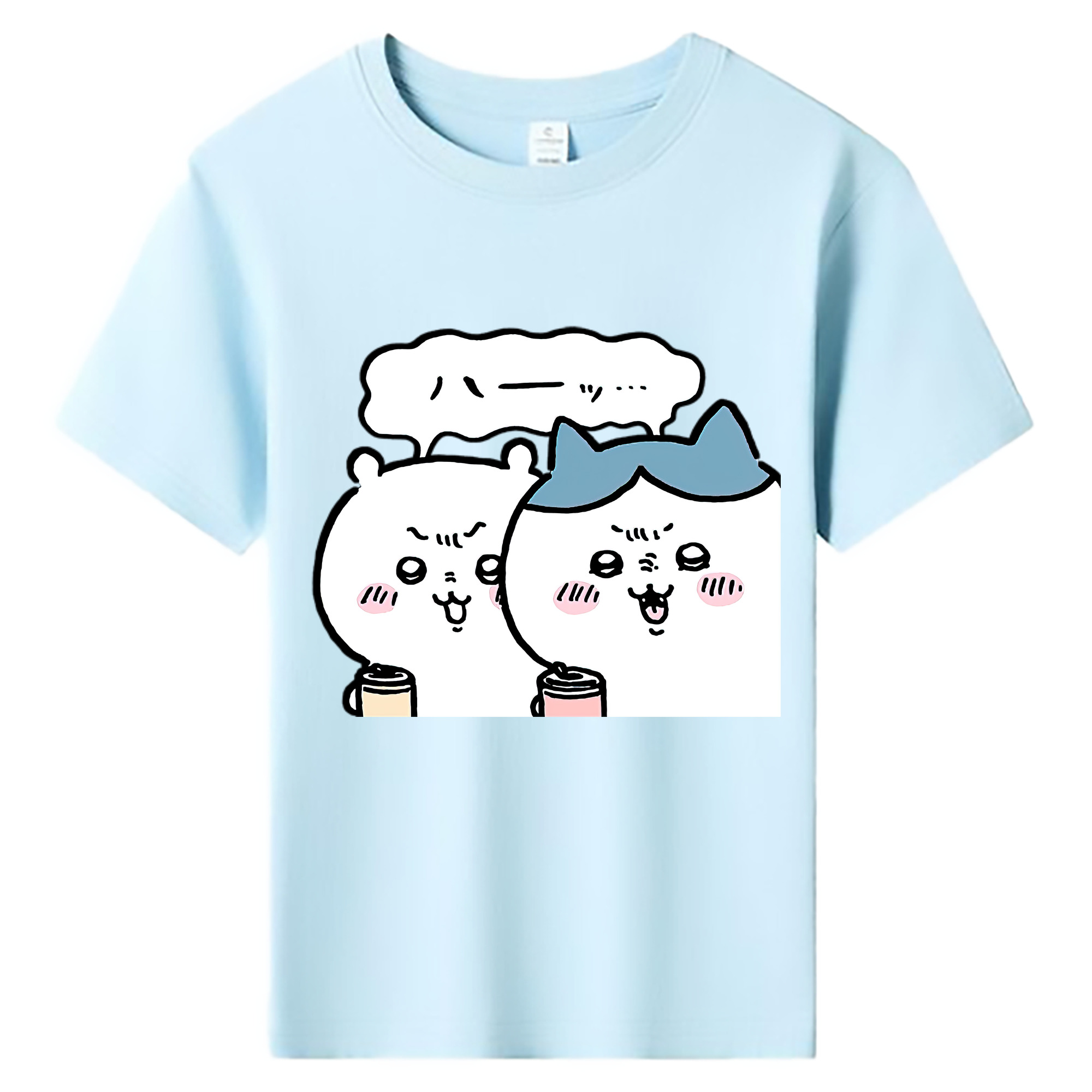 （画像用） ちいかわ ハチワレ Chii-kawa hachiware 綿100％キッズTシャツ（フロントプリント）